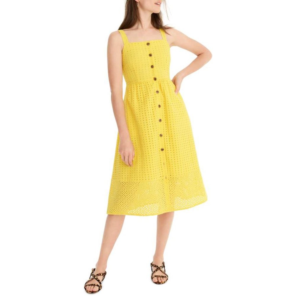 J Crew Button Front Eyelet Dress NWT Sz4